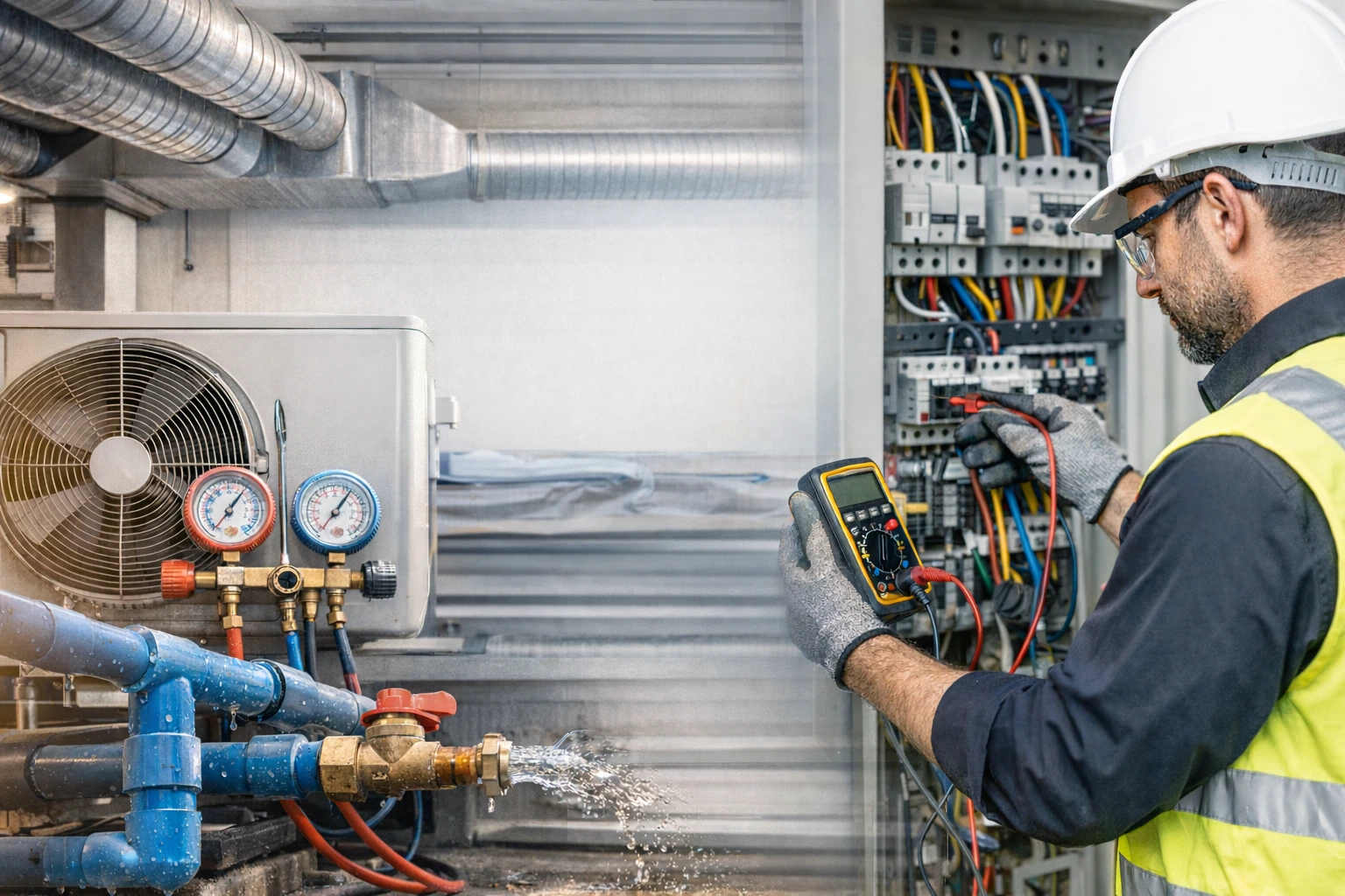 Electromechanical maintenance HVAC plumbing electrical systems Dubai